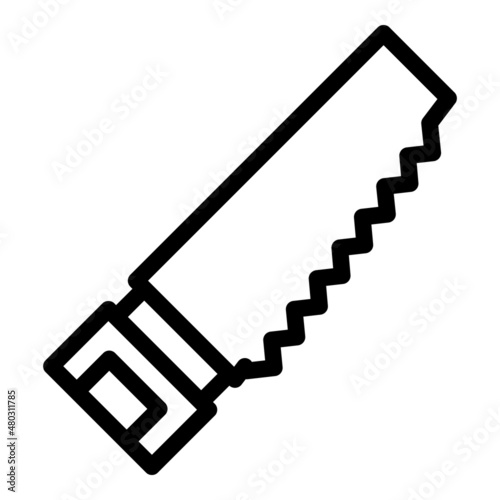 Ice handsaw icon outline vector. Winter lake. Fishing tool