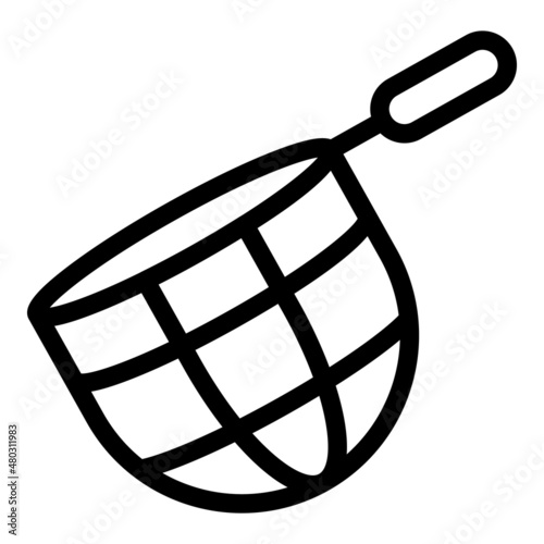 Fish catch net icon outline vector. Ice fishing. Winter lake