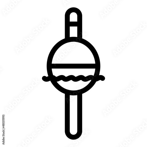 Ice fishing bobber icon outline vector. Fisherman hole. Winter lake