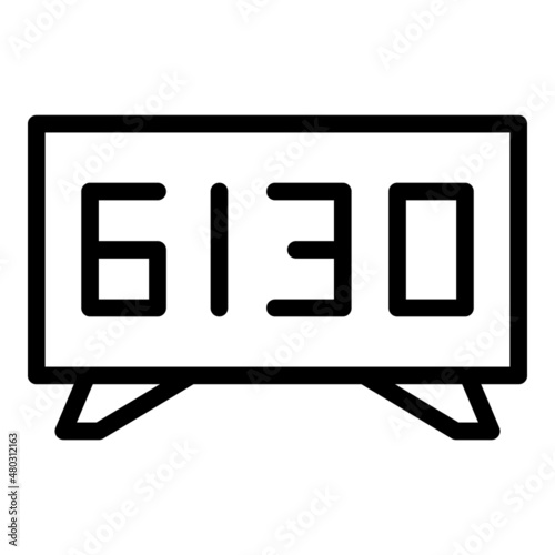 Clock time icon outline vector. Local wall. International time