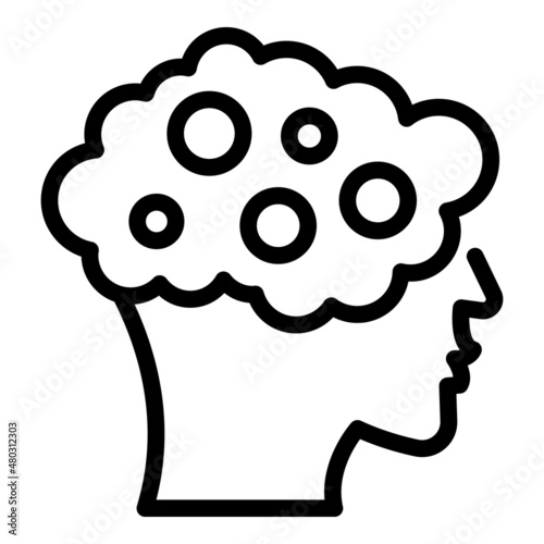 Check critical mind icon outline vector. Business think. Human mental