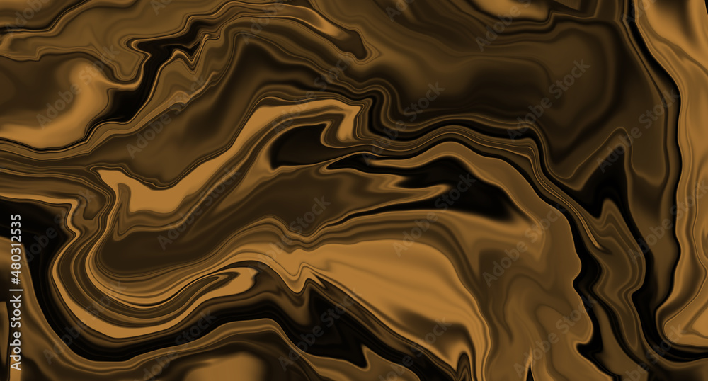Black gold background. Illustration of fabric or paint streaks. Rich