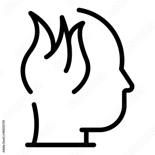 Fire thinking icon outline vector. Critical think. Business skill