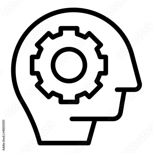 Gear skill icon outline vector. Stress therapy. Support effort