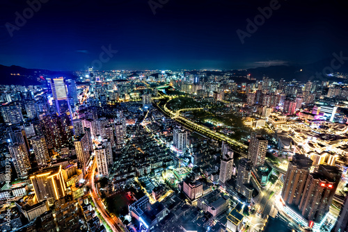 Night view of Shenzhen city, Guangdong Province, China