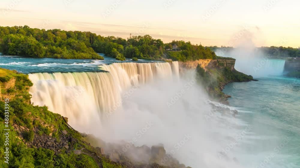Uhd 4k Timelapse of American falls at Niagara falls, USA, from the American Side Uhd 4k Timelapse of American falls at Niagara falls, USA, from the American Side