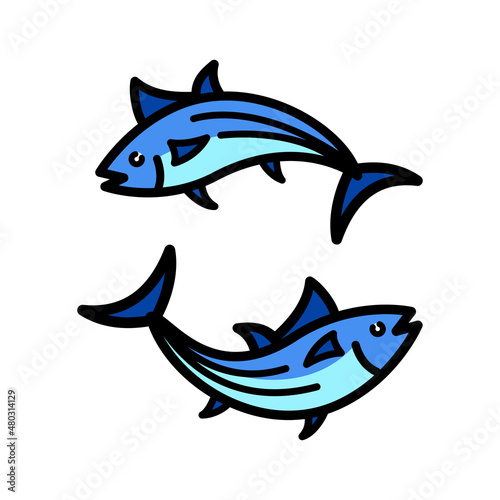 tuna line icon vector
