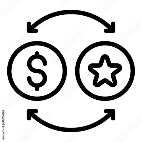 Reward change icon outline vector. Customer program. Online service