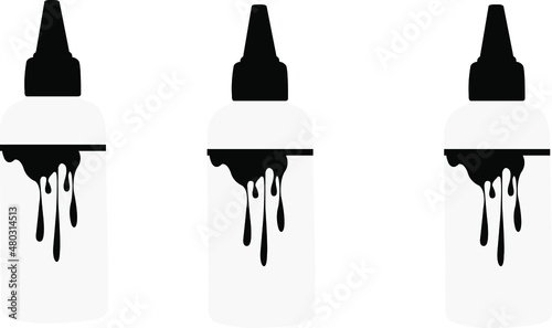 black ink bottle isolated on white background