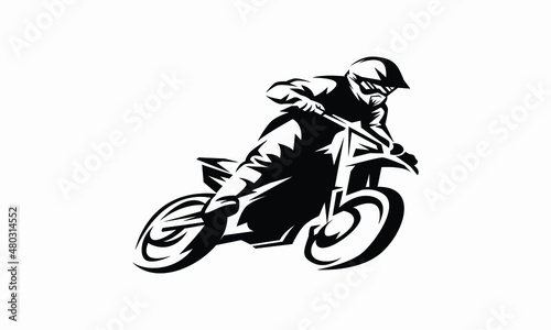 Supermoto Rider Ride a Supermoto Bike Illustration