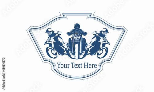 Supermoto Rider Ride a Supermoto Bike Illustration