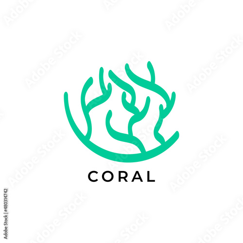 Neuron coral icon logo design template