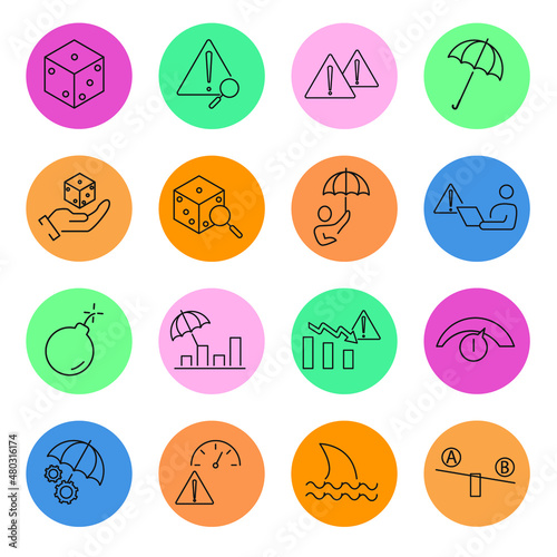Canvas-taulu Risk Management icon set