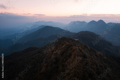 landscape mountain scenery in the evening