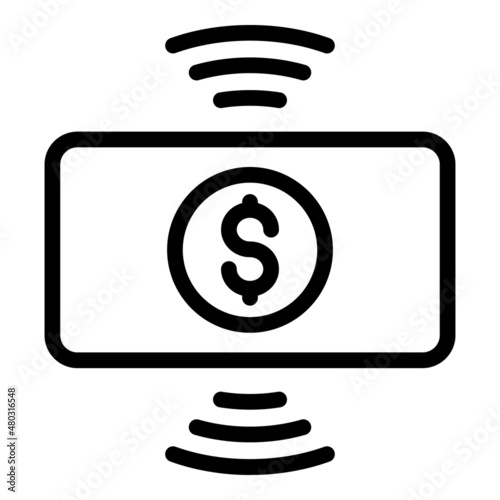 Wireless money charity icon outline vector. Social help. Volunteer investor