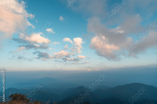 landscape mountain scenery in the evening © artrachen