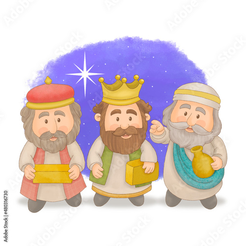 The three wise men, happy epiphany day