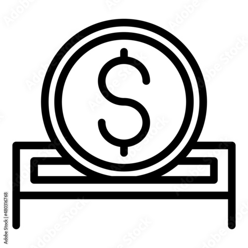 Dollar coin help icon outline vector. People investor. Social money