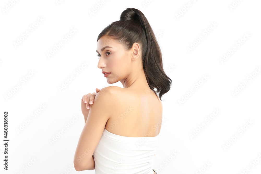 Beautiful young asian woman with clean fresh skin on white background, Face care, Facial treatment, Cosmetology, beauty and spa, Asian women portrait. Beautiful young asian woman with clean fresh skin on white background, Face care, Facial treatment, Cosmetology, beauty and spa, Asian women portrait.