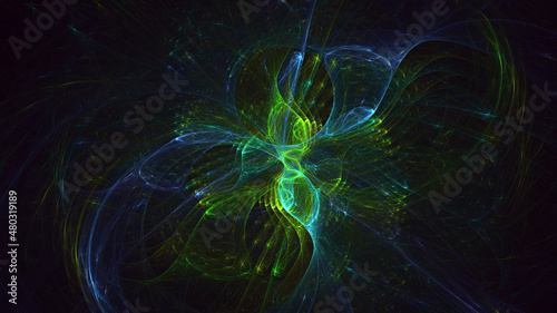 3D rendering abstract multicolor technology fractal light background © BetiBup33