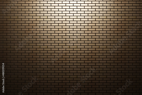 3D illustration of the orange brick new wall , texture grunge background