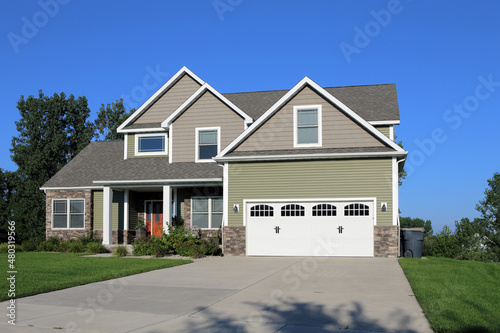 Modern style suburban home view from the street