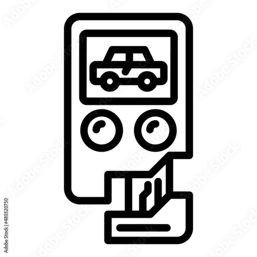 Smart car digital key icon outline vector. Car remote. Control auto