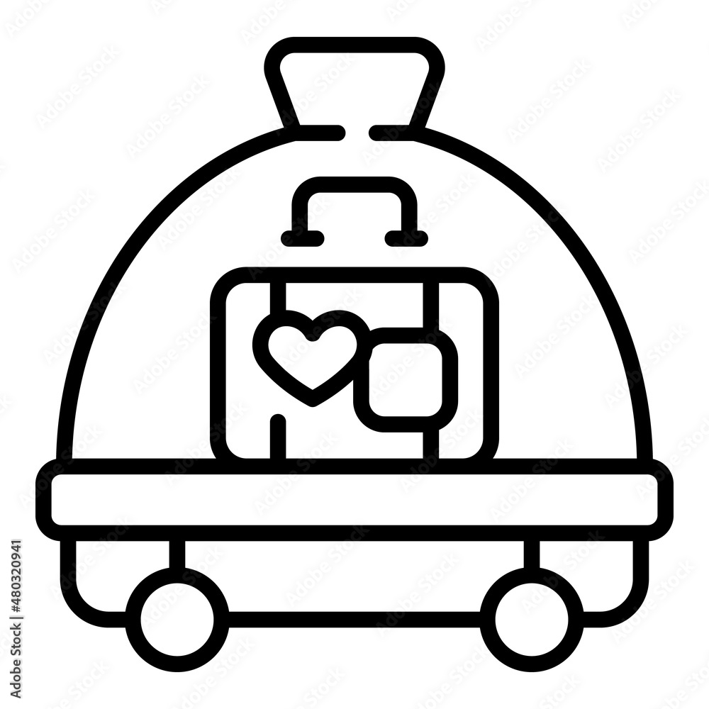 Hotel luggage trolley icon outline vector. Cart travel. Carry bag Hotel luggage trolley icon outline vector. Cart travel. Carry bag