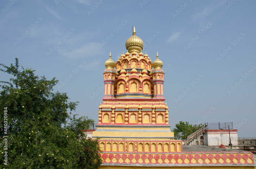 Colorful dome of Devdeveshwar temple, Parvati Hill, Pune, Maharashtra, India