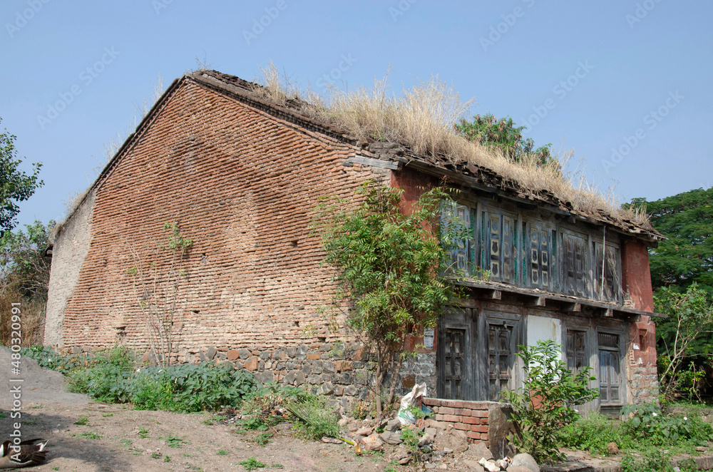 Old house near Holkar Wada (fort), located at Wafgaon, near Pune, Maharashtra, India