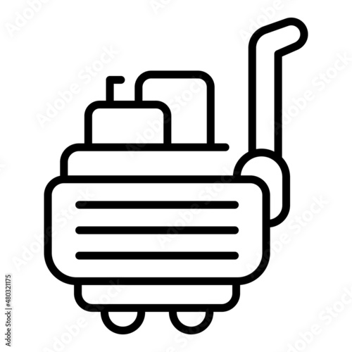 Bag trolley icon outline vector. Luggage cart. Hotel cart