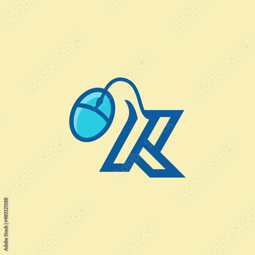 Computer mouse logo vector. Internet technology design, mouse logo vector. on line symbol.