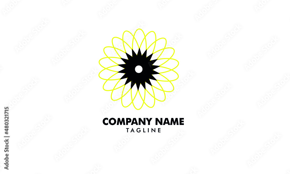 Fototapeta premium flower logo or geomatric shape abstract monogram vector logo template