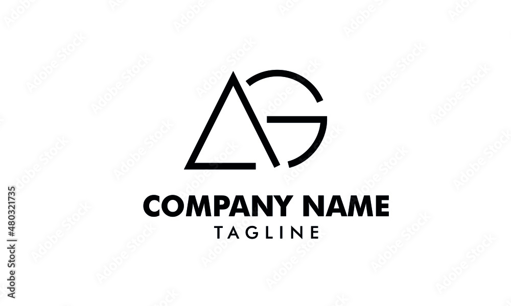 Initial letter AG or GA lineart logo abstract monogram vector logo template Initial letter AG or GA lineart logo abstract monogram vector logo template