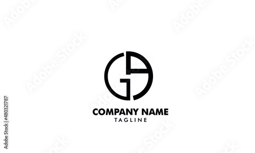 Free Download Initial letter GA or AG lineart logo in circle abstract monogram vector logo template - GFXLoad