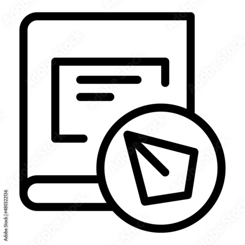Click digital book icon outline vector. Study library. Online read