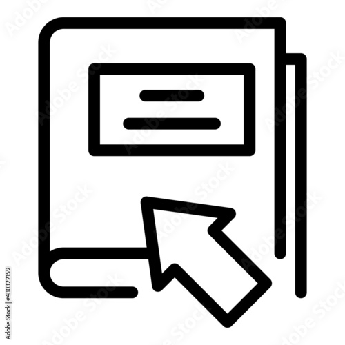 Find digital book icon outline vector. Study education. Read school