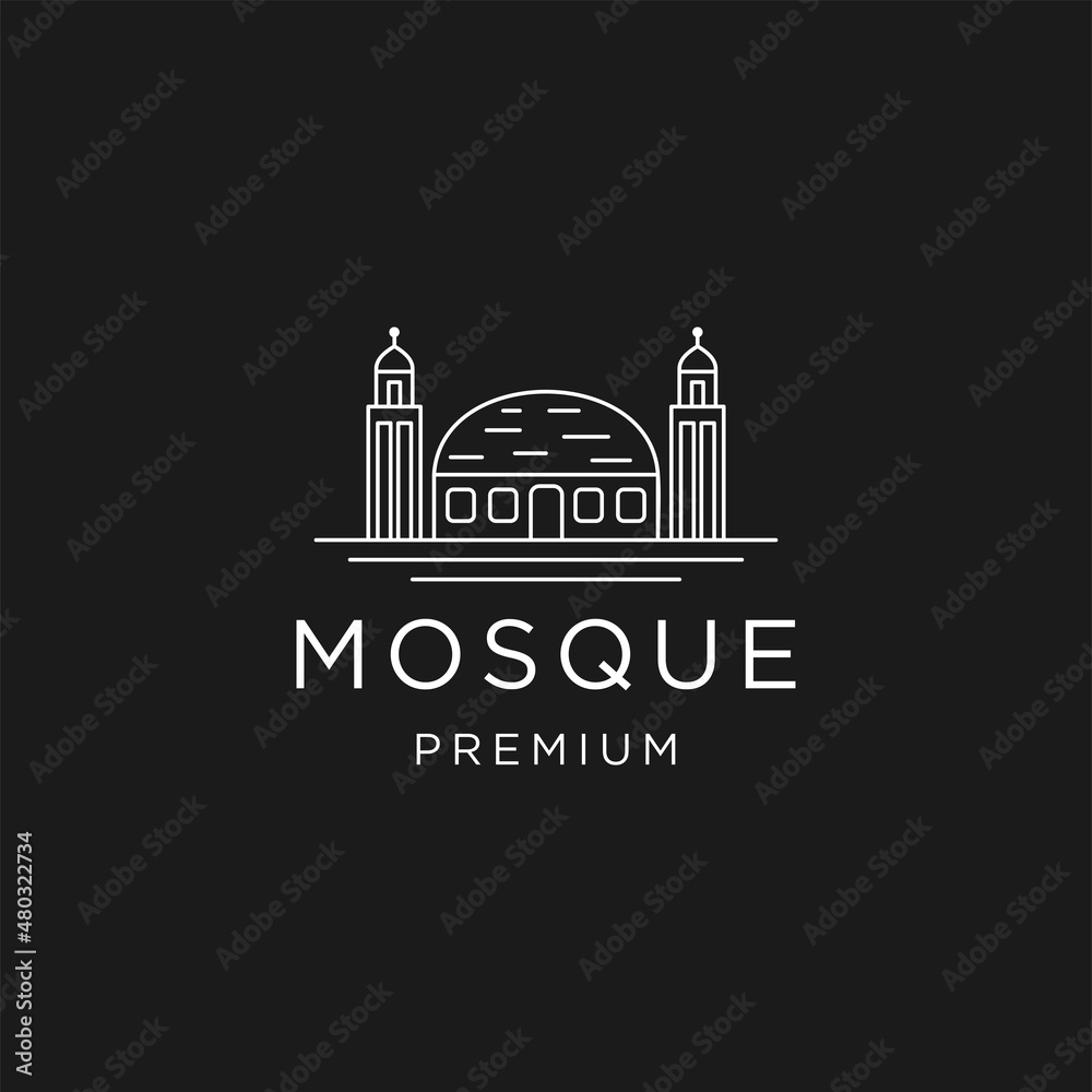 Mosque Logo Template Design Vector, Emblem, Concept Design, Creative Symbol