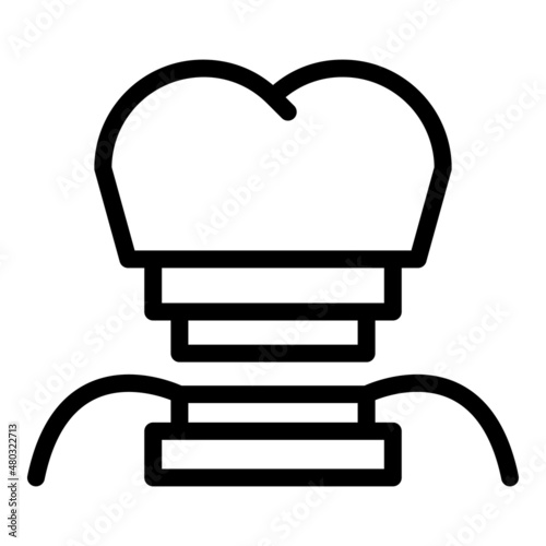 Oral dental implant icon outline vector. Care treatment. Dent gum