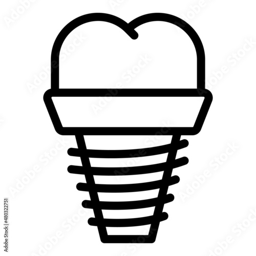 Dentistry implant icon outline vector. Dental care. Braces dent