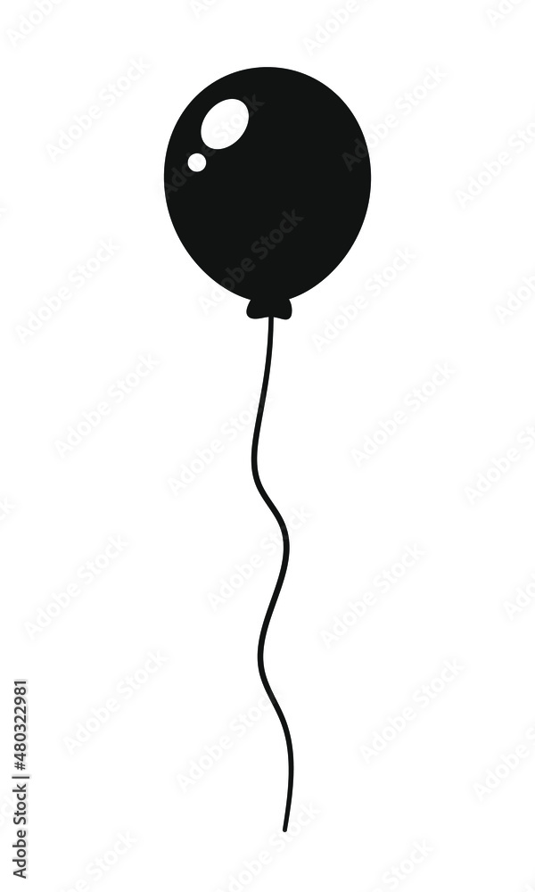 Round black balloon silhouette vector clipart Round black balloon silhouette vector clipart