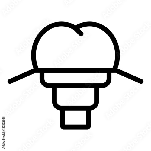 Stomatology implant icon outline vector. Oral care. Medical teeth
