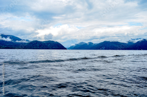 landscape with mountains and lake