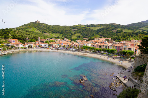 Medieval village of Collioure in France view french catalan coast