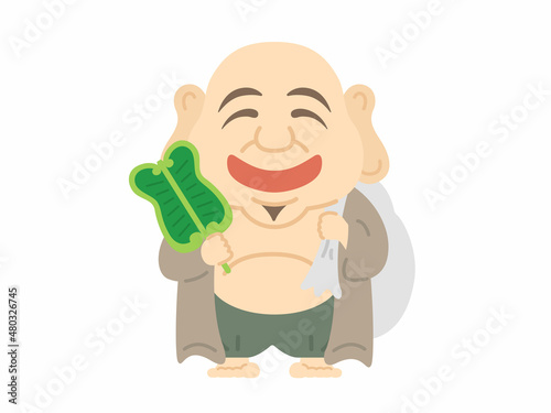 七福神の布袋尊の神様のイラスト