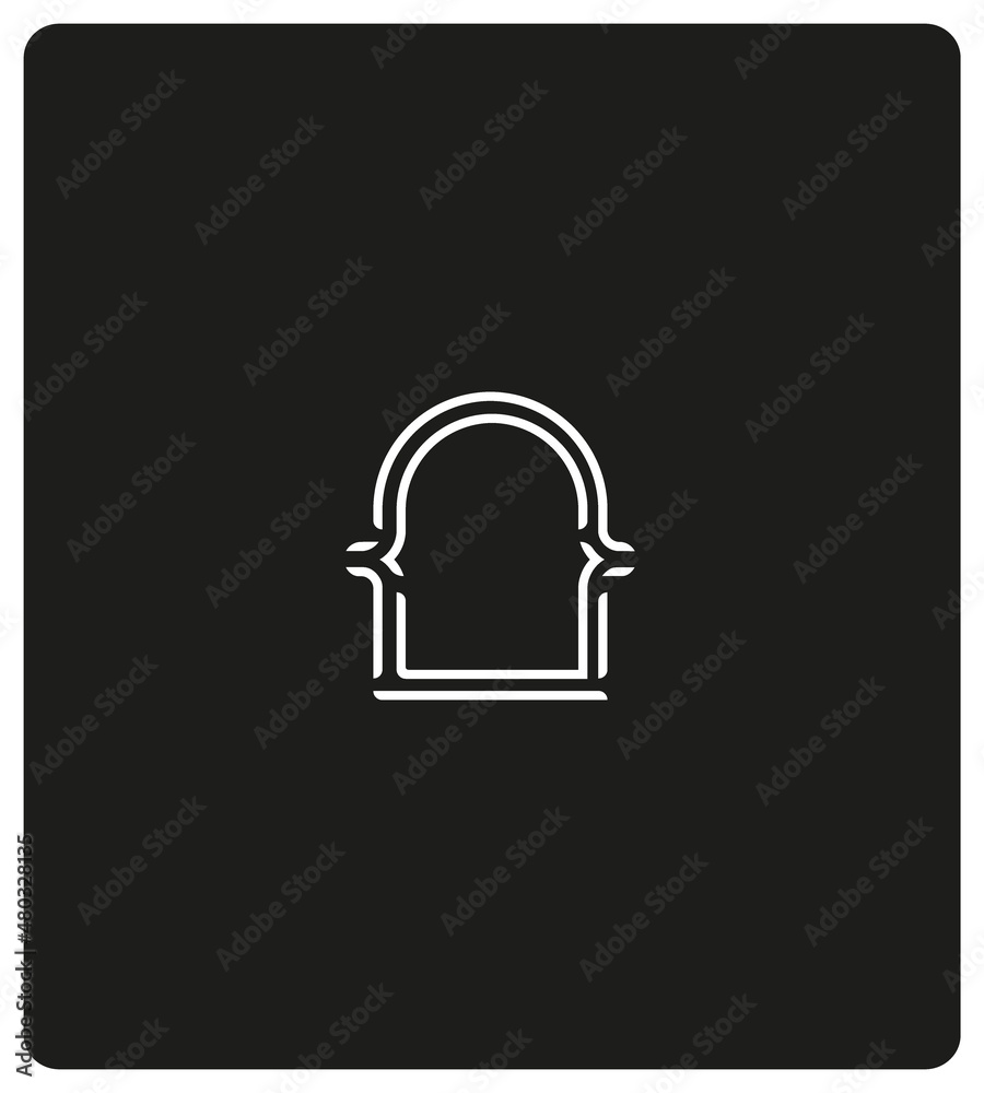 illustration d'une ouverture, porte, entrée. Symbole du patrimoine ancien. époque, histoire, construction, église, château, tour, forteresse, donjon, moyen-âge. Tampon, marque, identité, logo illustration d'une ouverture, porte, entrée. Symbole du patrimoine ancien. époque, histoire, construction, église, château, tour, forteresse, donjon, moyen-âge. Tampon, marque, identité, logo