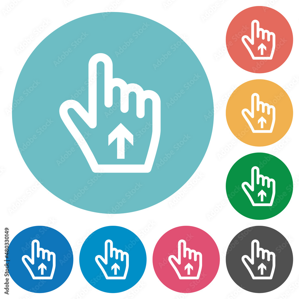 Hand cursor up outline flat round icons Hand cursor up outline flat round icons