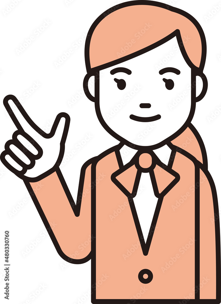 Illustration of a woman in uniform pointing her finger Illustration of a woman in uniform pointing her finger