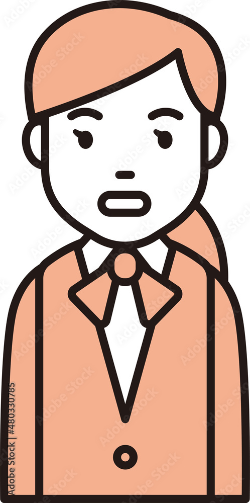 Illustration of a stunned woman in uniform Illustration of a stunned woman in uniform