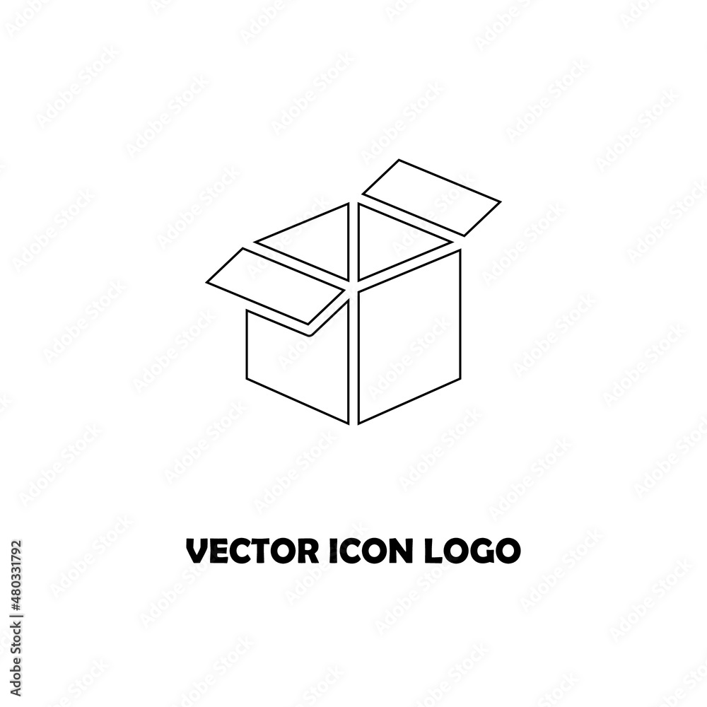 Open box vector icon logo illustration Open box vector icon logo illustration